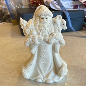 K's Collection - Santa Claus - White - Ceramic - Holding Staff, Bell and Toys